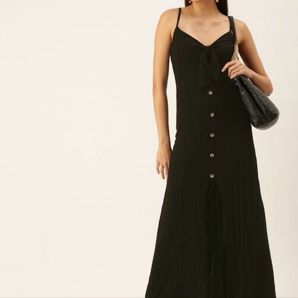 Forever 21 Black Button-Down Maxi Dress
